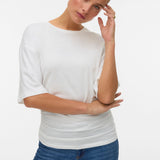 VERO MODA AWNAVARO 2/4 o-neck top in snow white - Image 4