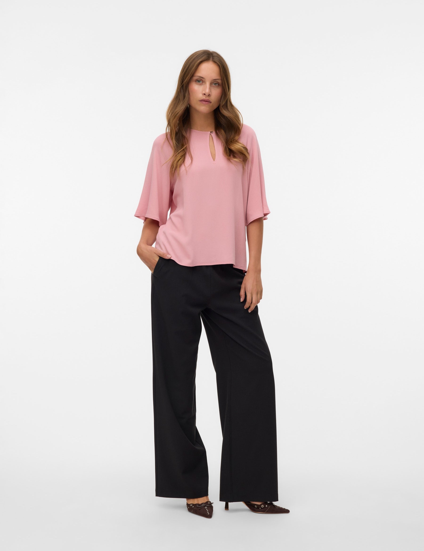 VERO MODA VMANNA 2/4 top in rose elegance - Image 1