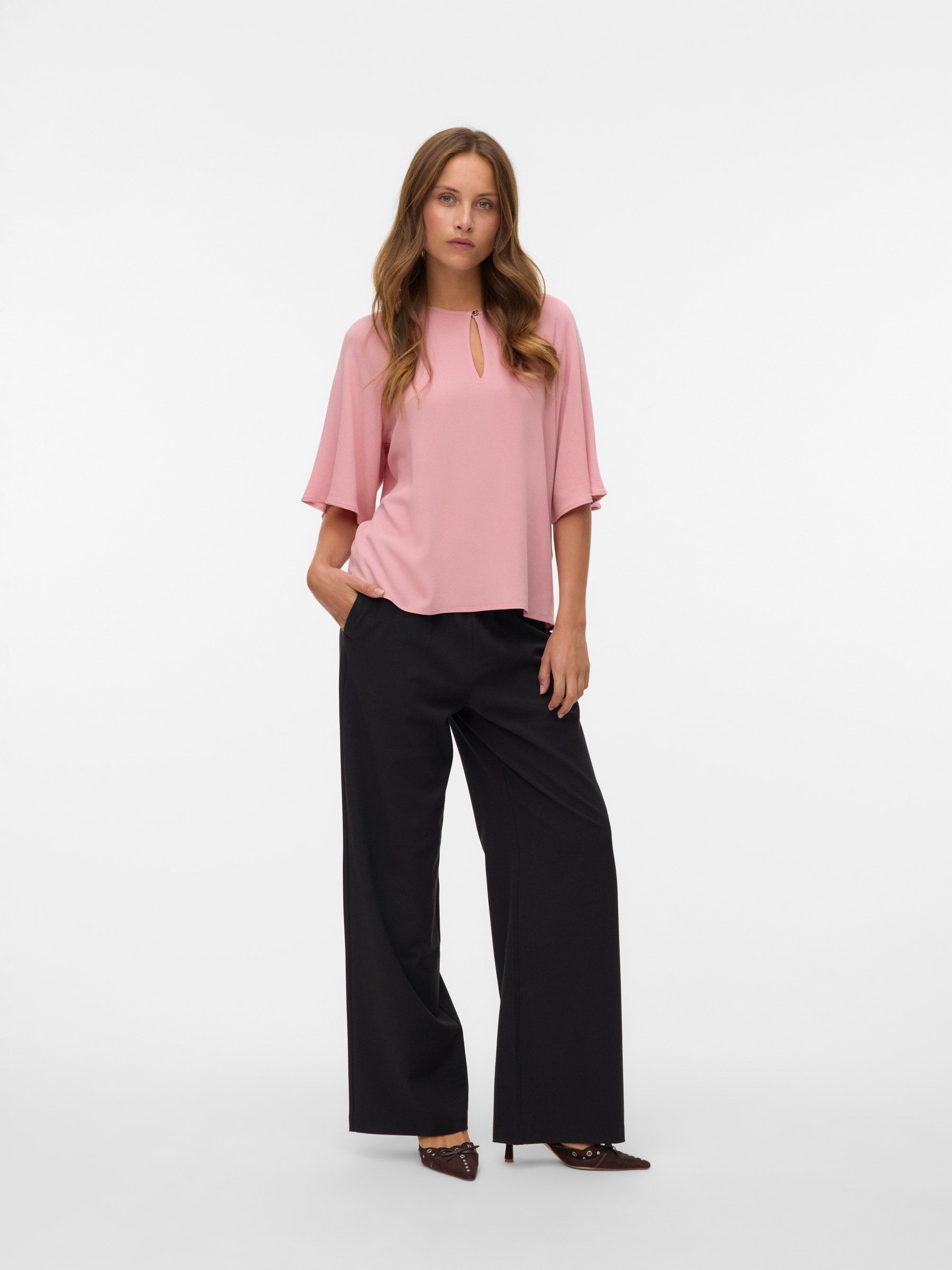 VERO MODA VMANNA 2/4 top in rose elegance - Image 1