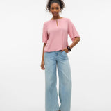 VERO MODA VMANNA 2/4 top in rose elegance - Image 4