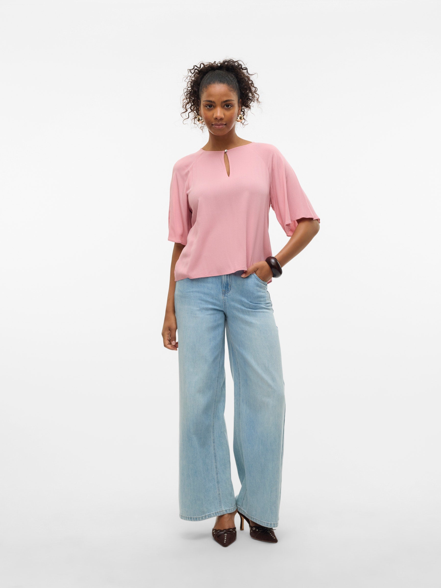 VERO MODA VMANNA 2/4 top in rose elegance - Image 4