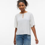 VERO MODA VMANNA 2/4 top in cloud dancer - Image 1