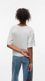 VERO MODA VMANNA 2/4 top in cloud dancer - Image 2
