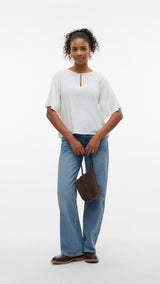 VERO MODA VMANNA 2/4 top in cloud dancer - Image 4