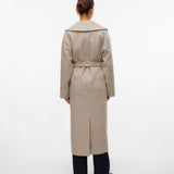VERO MODA VMANNE bergen long coat in silver mink melange - Image 2