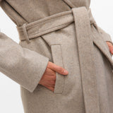 VERO MODA VMANNE bergen long coat in silver mink melange - Image 6