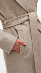VERO MODA VMANNE bergen long coat in silver mink melange - Image 6