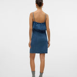 VERO MODA VMANNY frill short dress in medium blue - Image 2