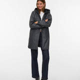 VERO MODA VMASTA teddy coated coat in asphalt - Image 1