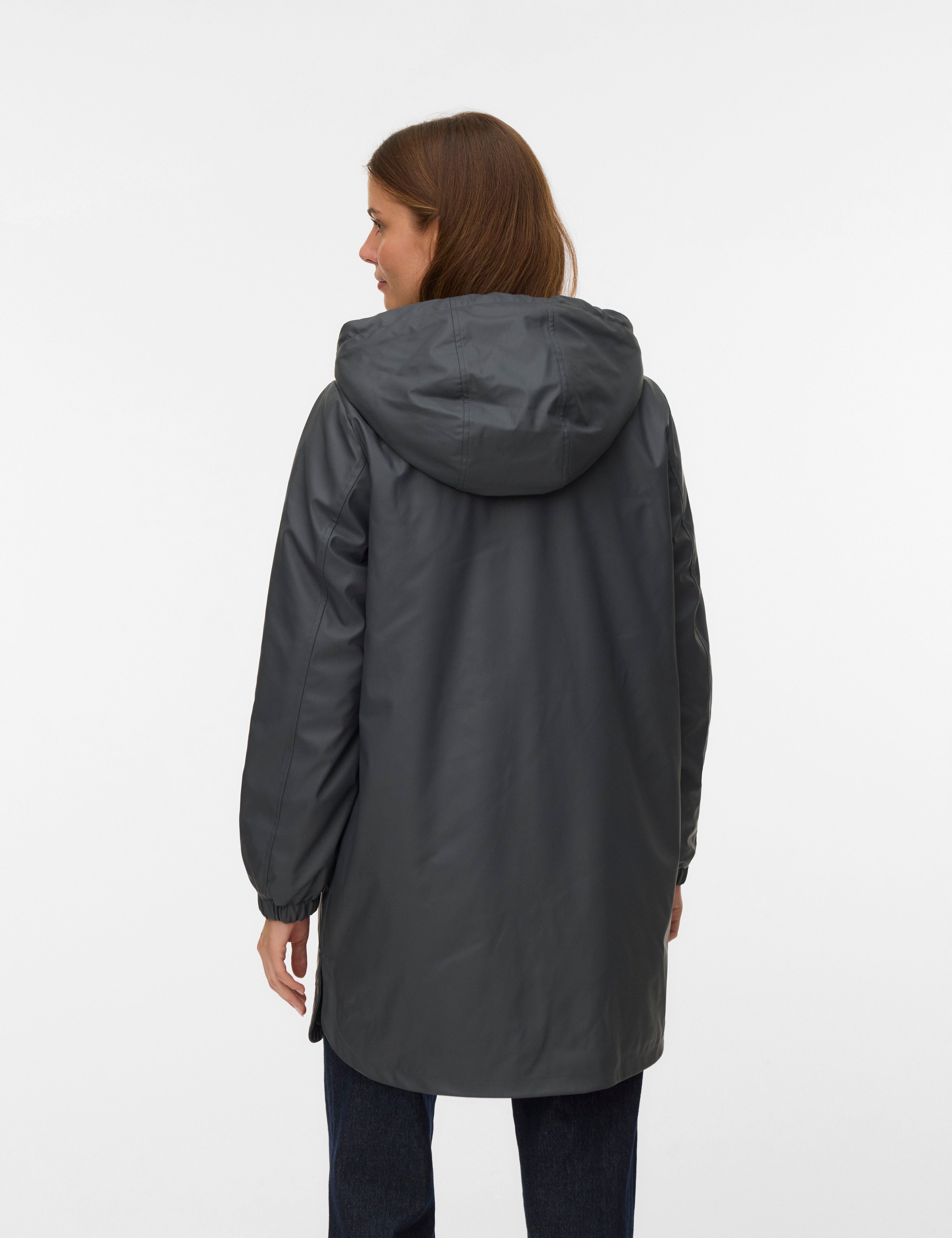 VERO MODA VMASTA teddy coated coat in asphalt - Image 2