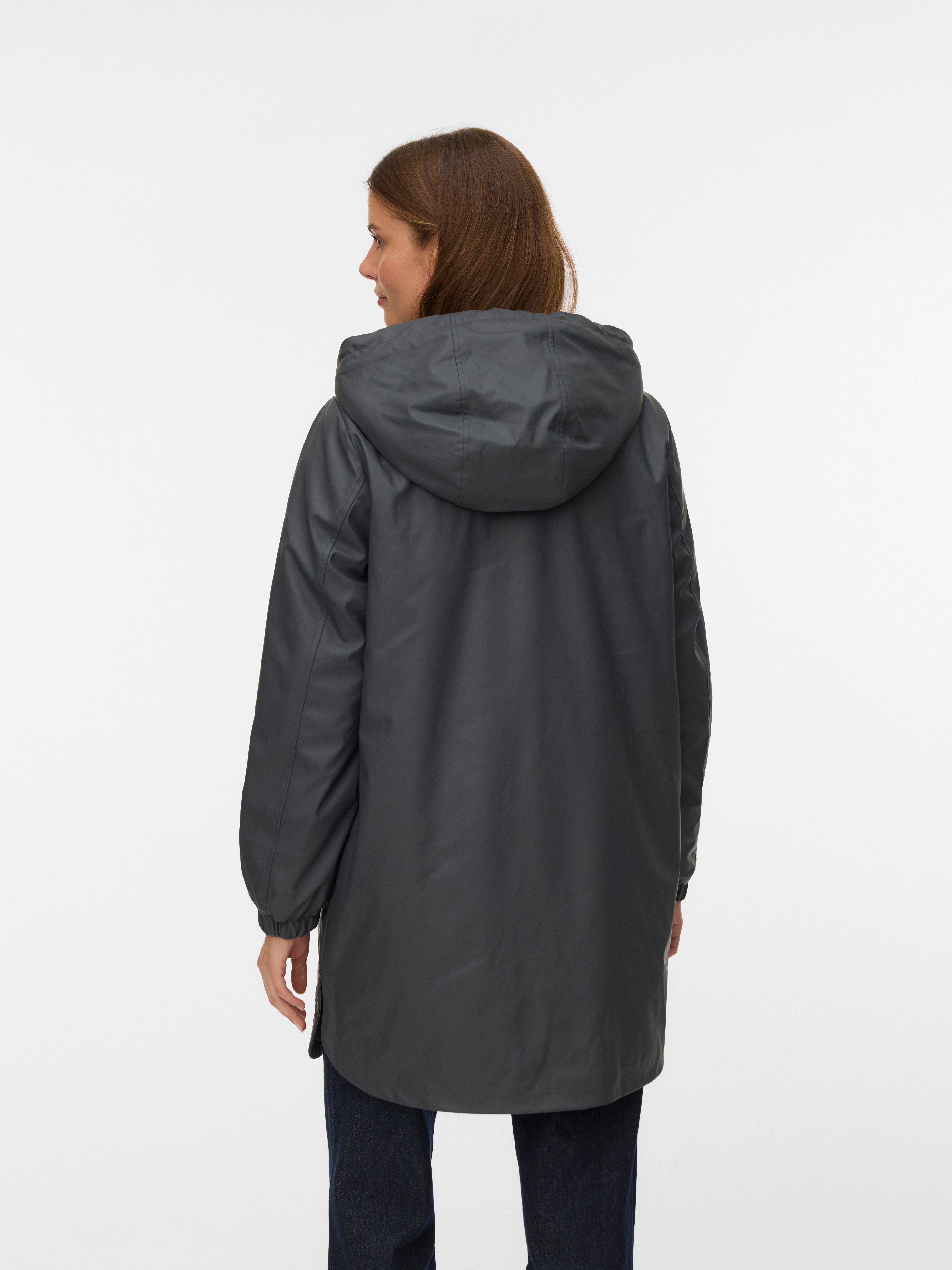VERO MODA VMASTA teddy coated coat in asphalt - Image 2