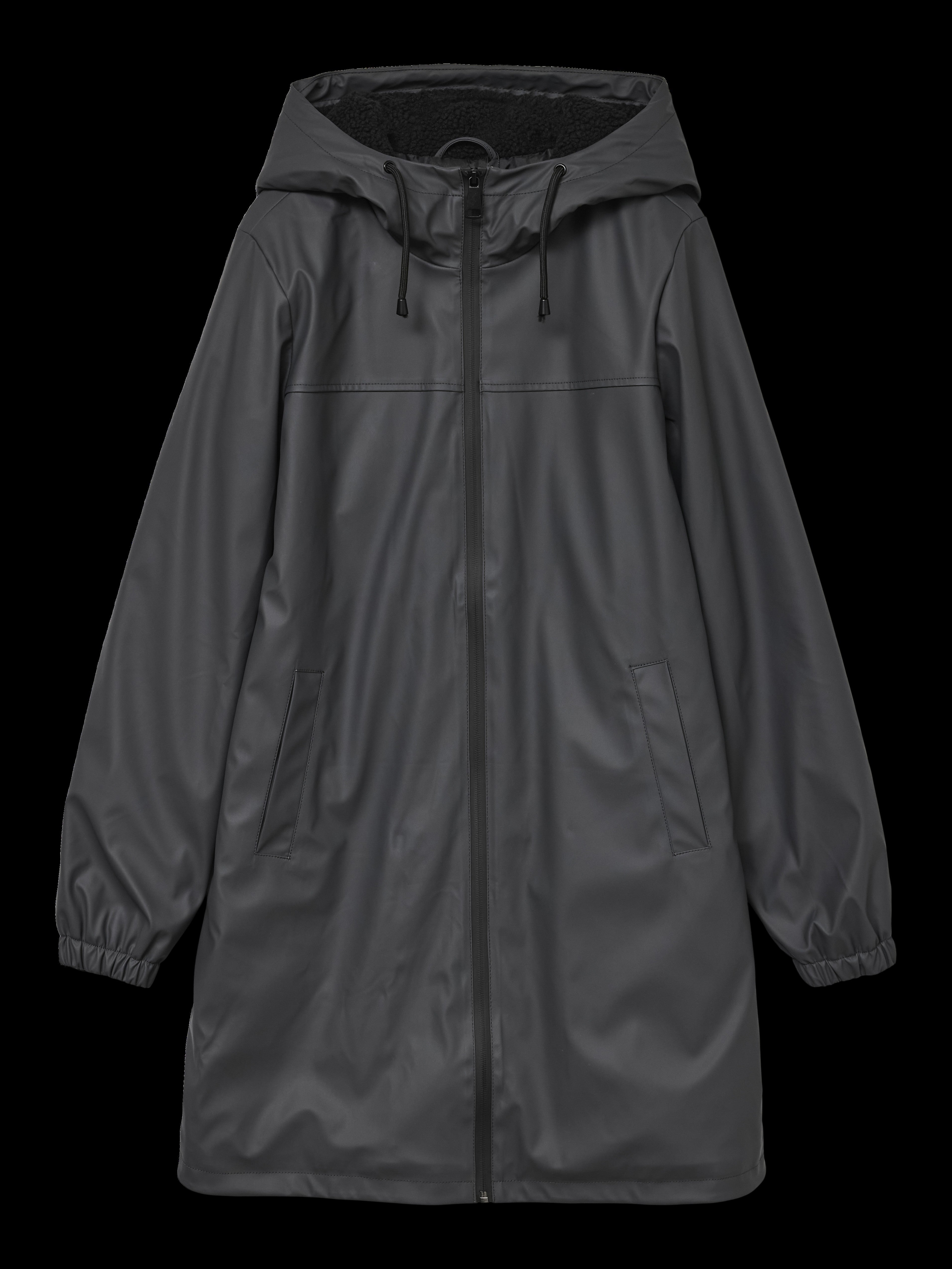 VERO MODA VMASTA teddy coated coat in asphalt - Image 3