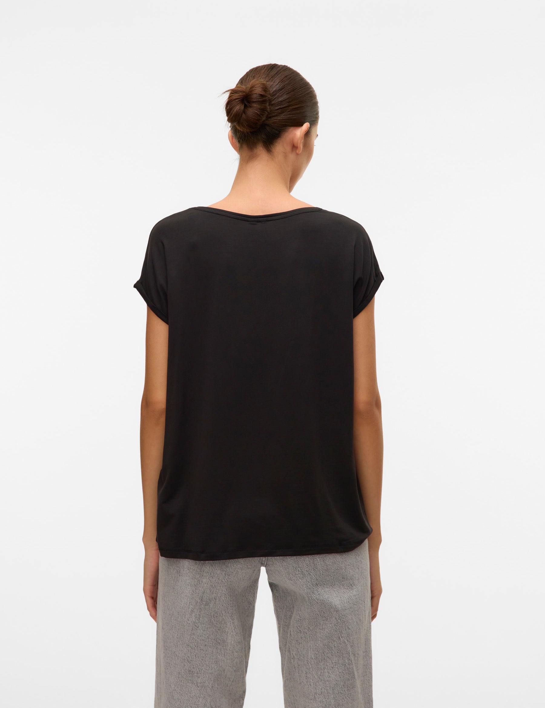 VERO MODA VMAVA plain top in black - Image 2
