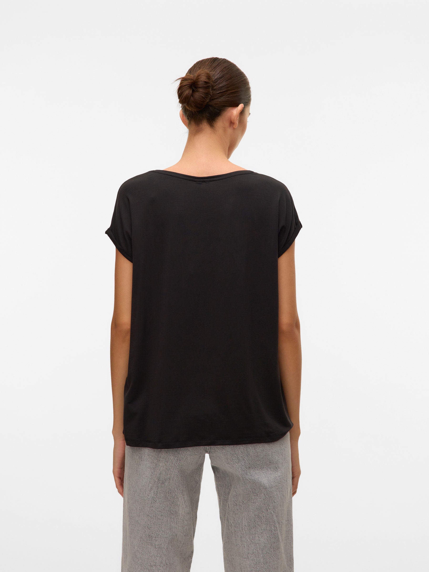 VERO MODA VMAVA plain top in black - Image 2
