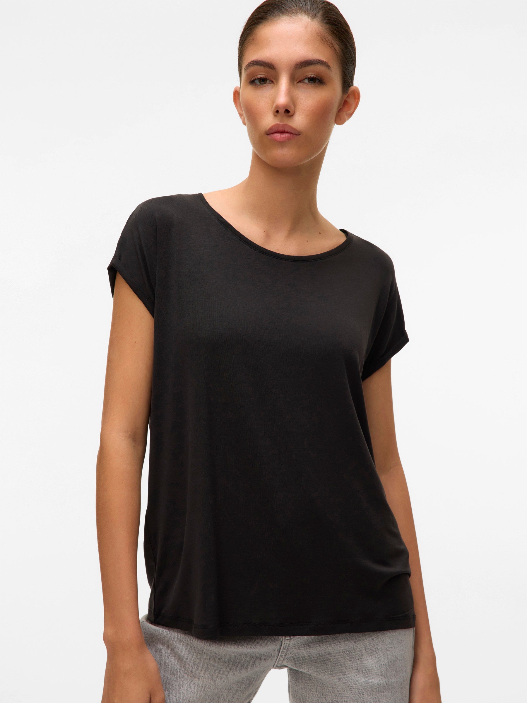 VERO MODA VMAVA plain top in black - Image 5