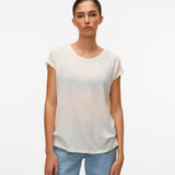 VERO MODA VMAVA plain top in snow white - Image 1