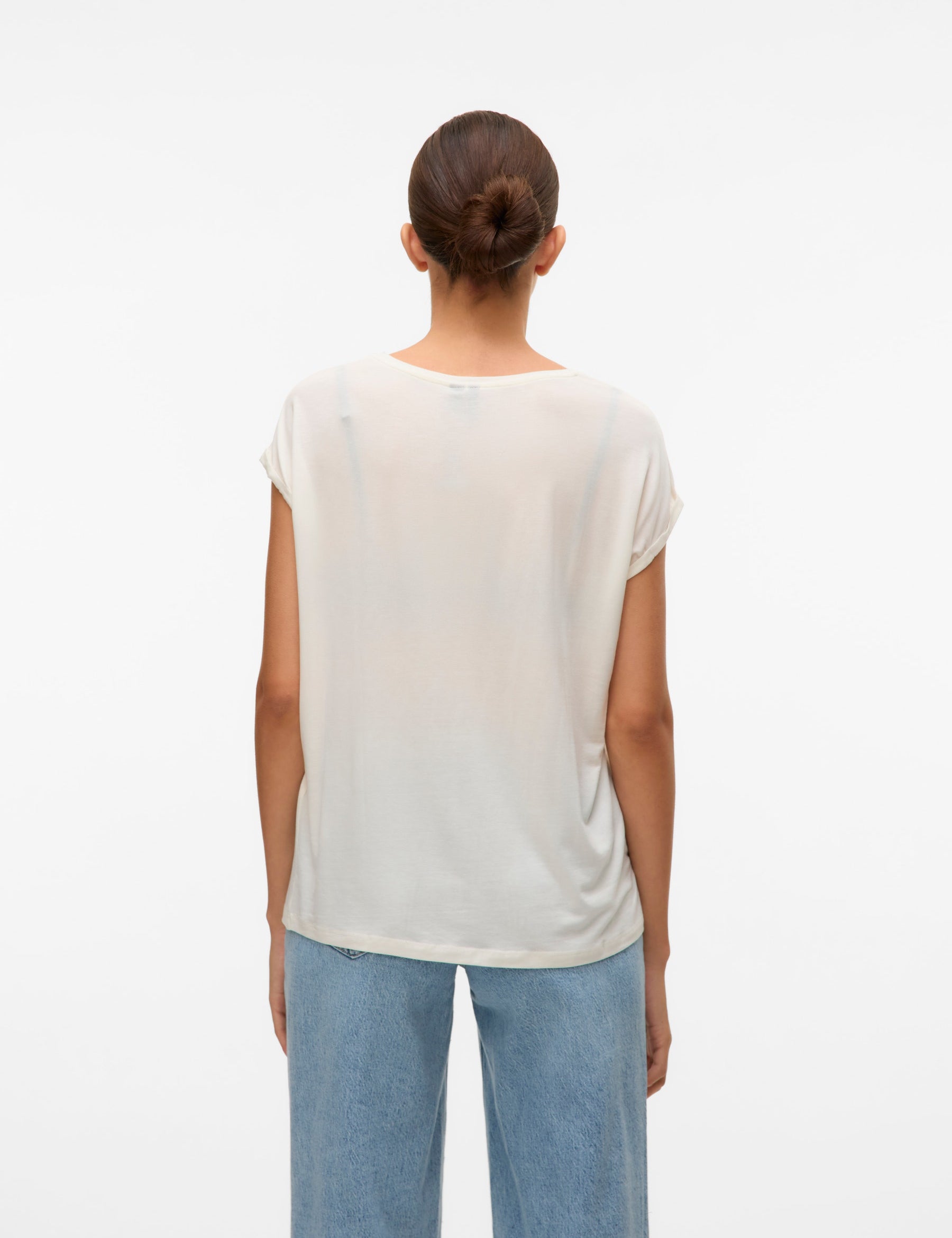 VERO MODA VMAVA plain top in snow white - Image 2