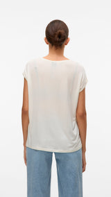 VERO MODA VMAVA plain top in snow white - Image 2