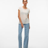 VERO MODA VMAVA plain top in snow white - Image 4