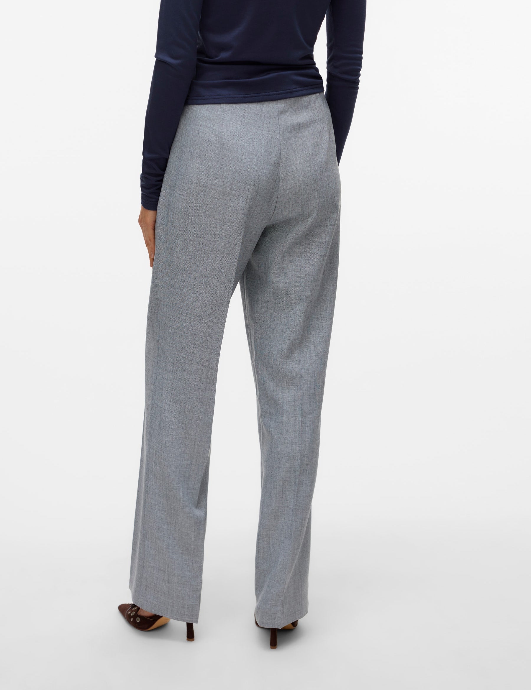 VERO MODA VMAYAR straight pant in light grey melange - Image 2