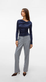VERO MODA VMAYAR straight pant in light grey melange - Image 4