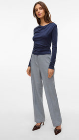 VERO MODA VMAYAR straight pant in light grey melange - Image 5