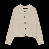 VERO MODA VMBANG o-neck short cardigan boo in birch melange - Image 3