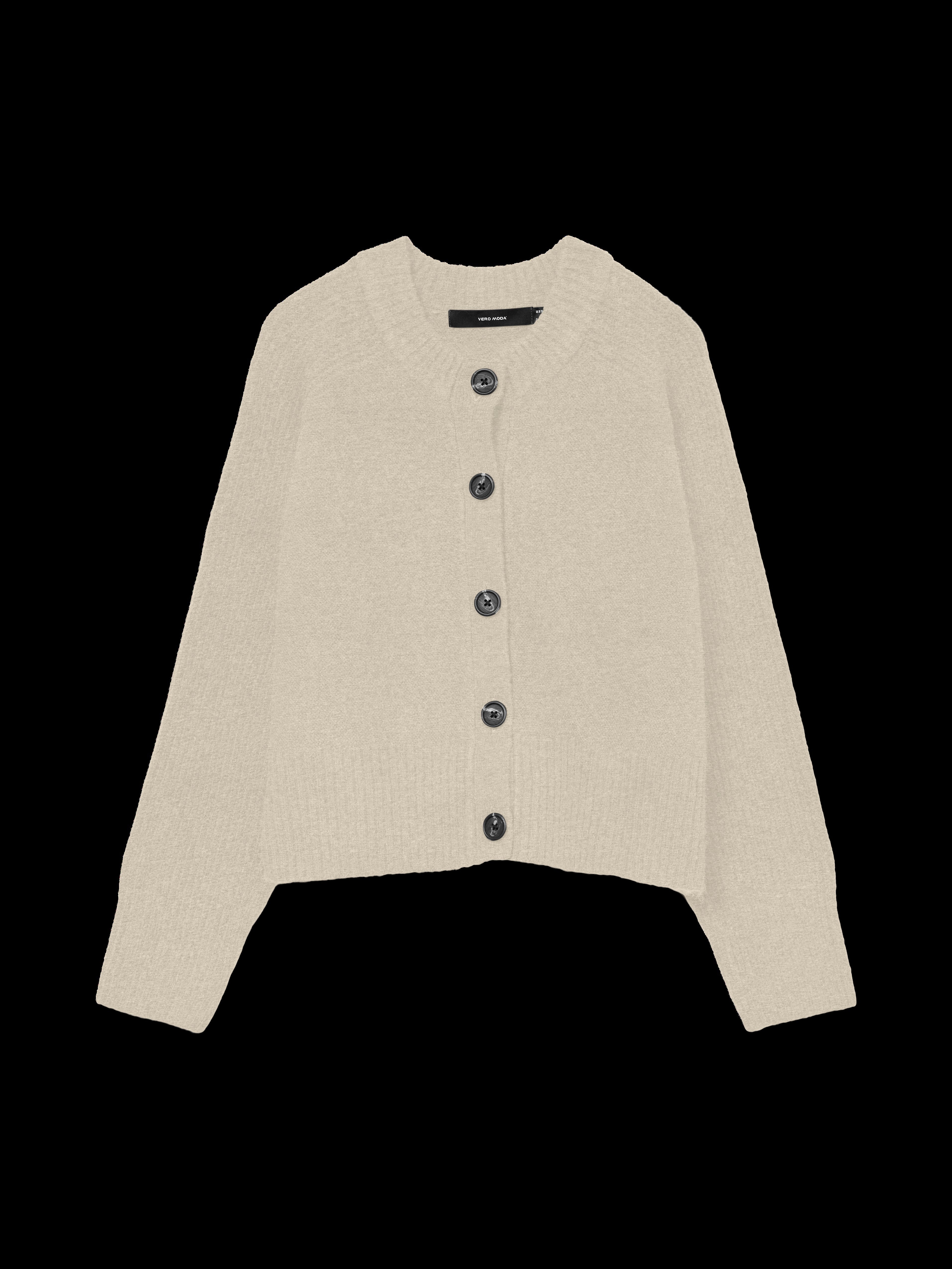 VERO MODA VMBANG o-neck short cardigan boo in birch melange - Image 3