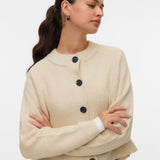 VERO MODA VMBANG o-neck short cardigan boo in birch melange - Image 4