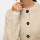 VERO MODA VMBANG o-neck short cardigan boo in birch melange - Image 5