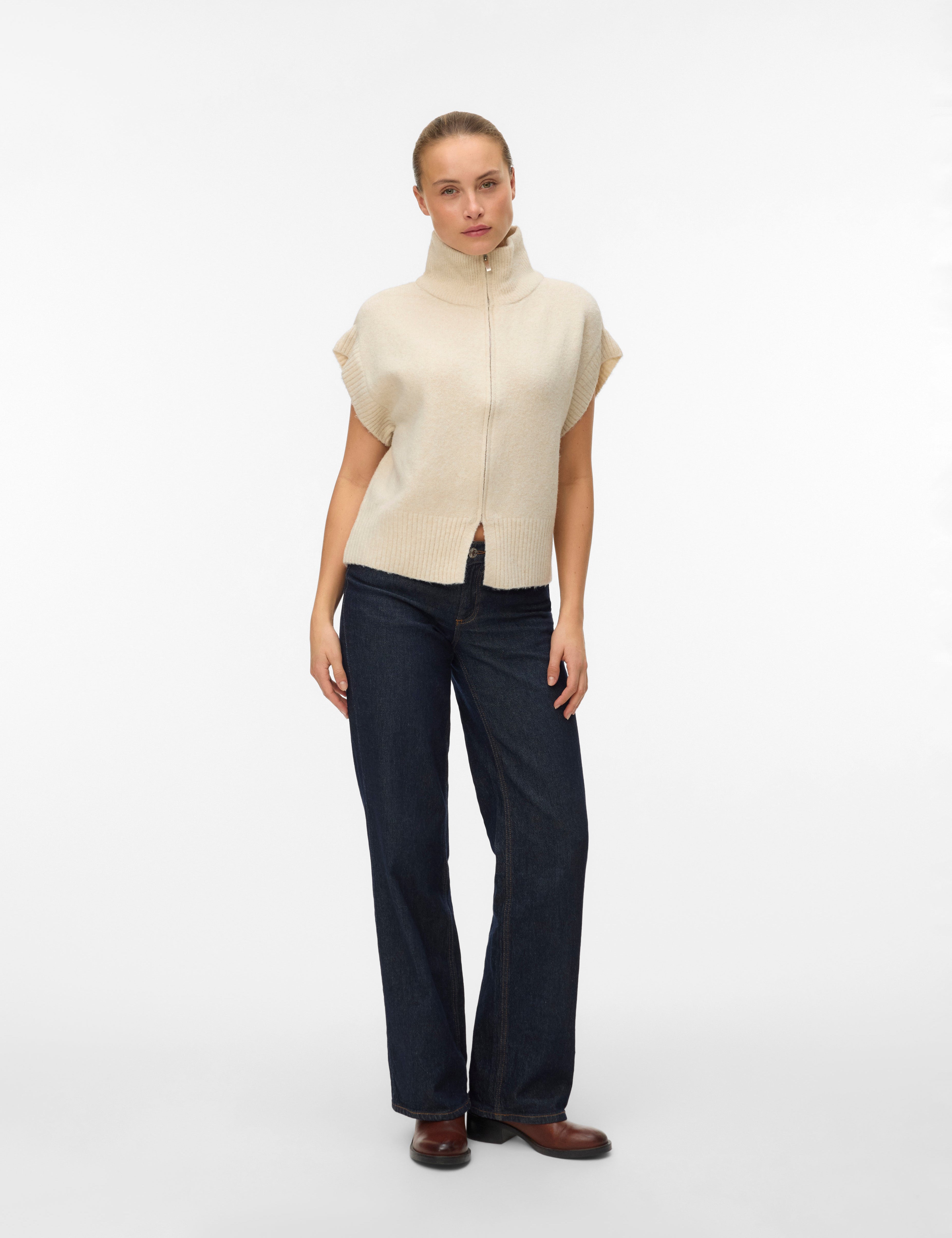 VERO MODA VMBANG highneck zipper vest boo - birch