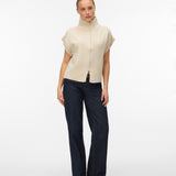 VERO MODA VMBANG highneck zipper vest boo - medium grey melange
