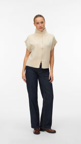 VERO MODA VMBANG highneck zipper vest boo - medium grey melange