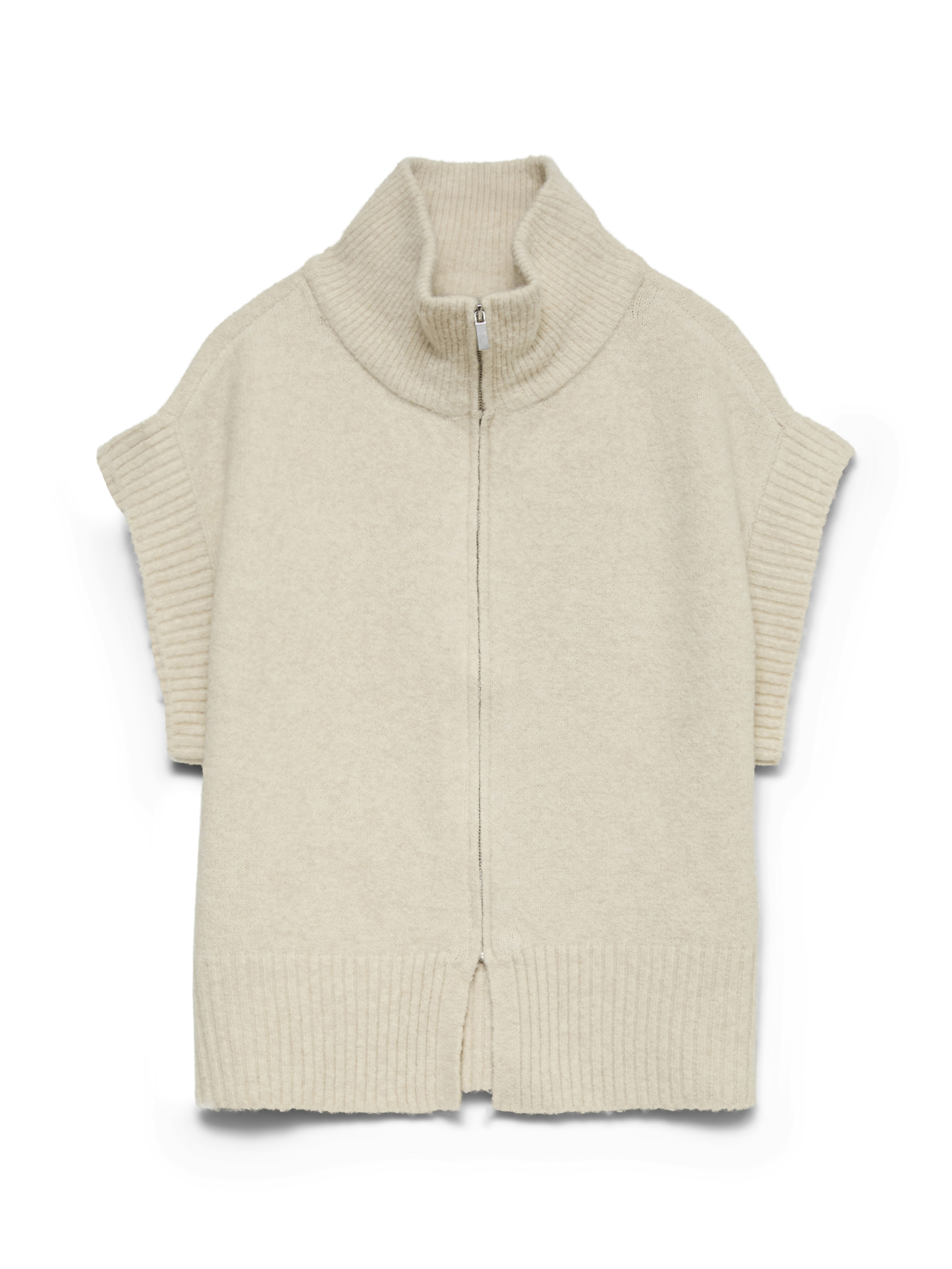 VERO MODA VMBANG highneck zipper vest boo - medium grey melange