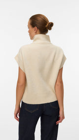 VERO MODA VMBANG highneck zipper vest boo - medium grey melange