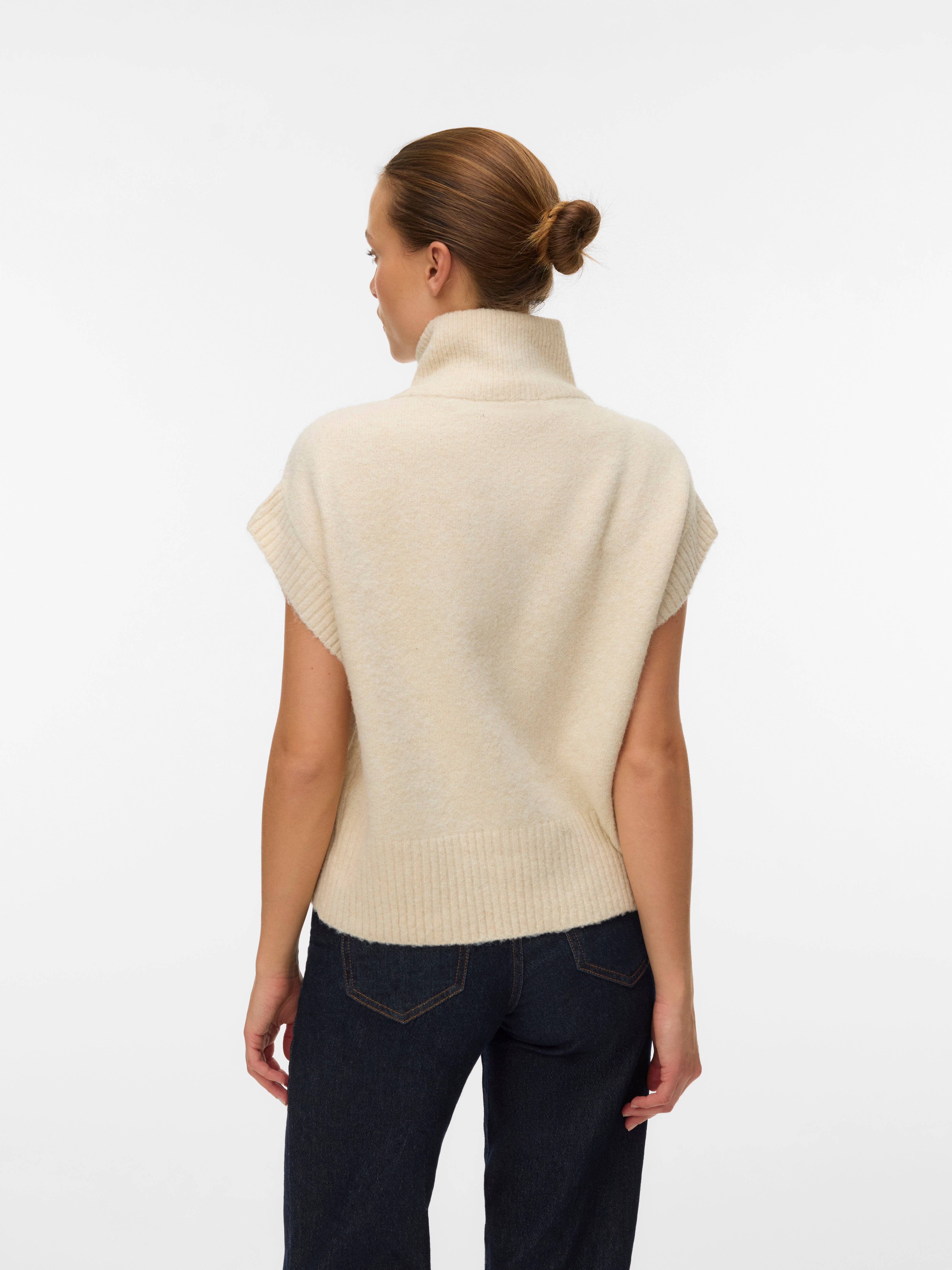 VERO MODA VMBANG highneck zipper vest boo - medium grey melange