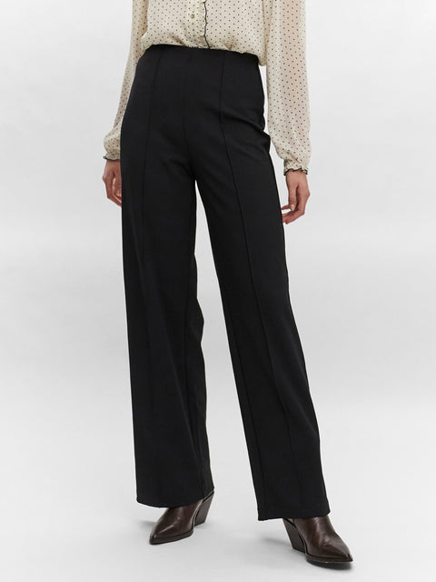 VERO MODA VMBECKY wide pull on pant in black