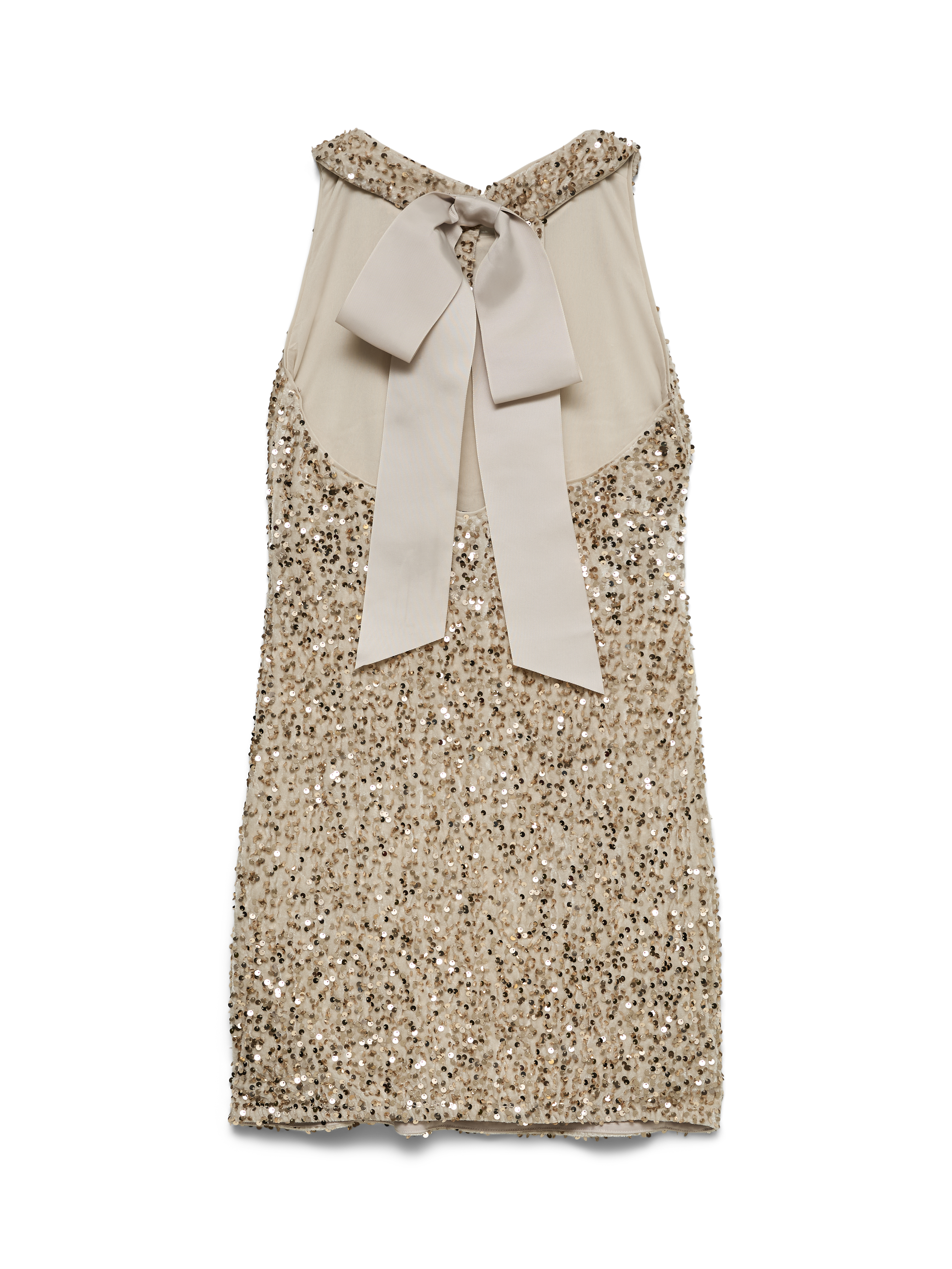 VERO MODA VMBELLA o-neck short dress - pumice stone