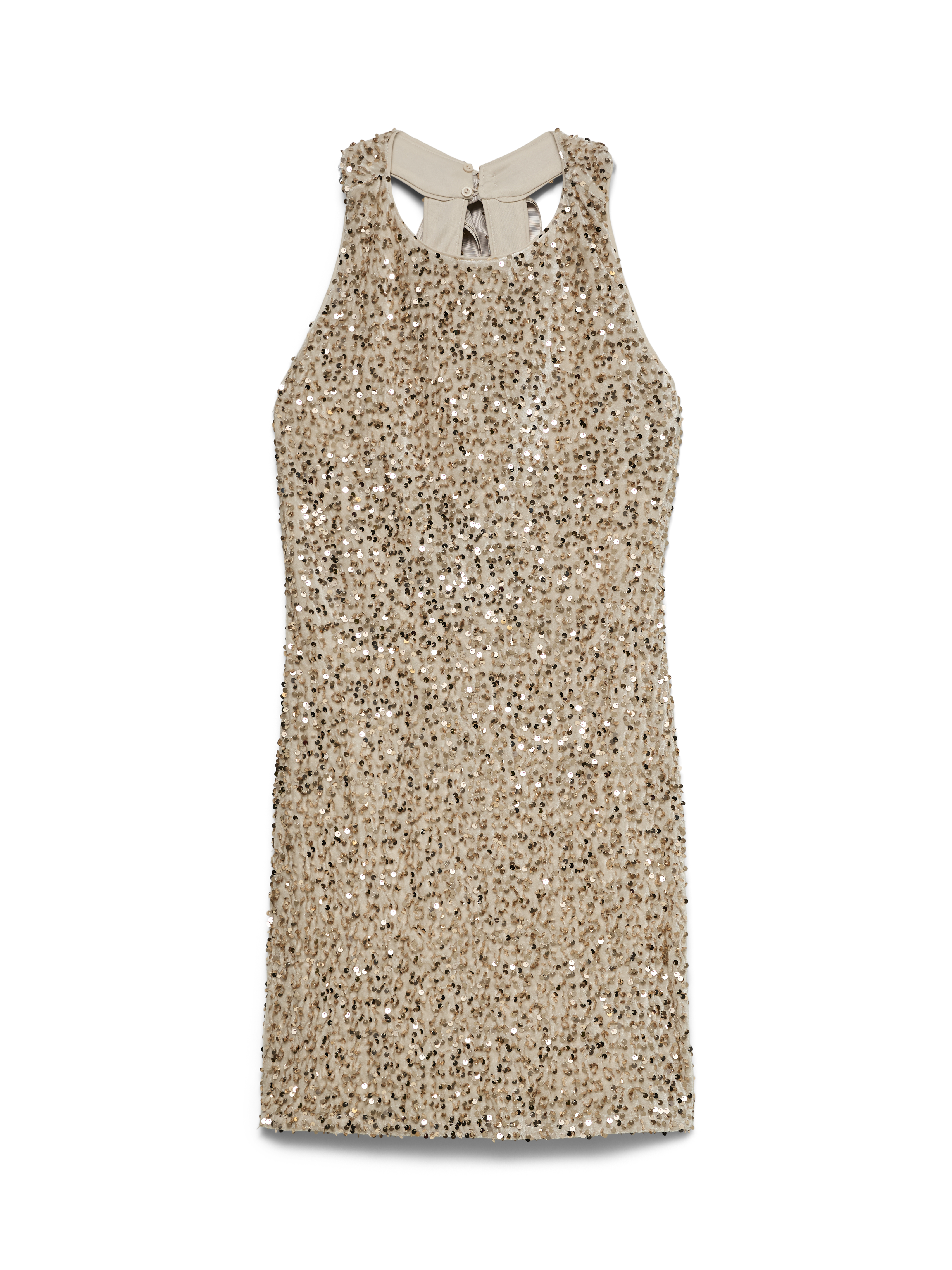 VERO MODA VMBELLA o-neck short dress - black black sequins