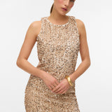VERO MODA VMBELLA o-neck short dress - pumice stone