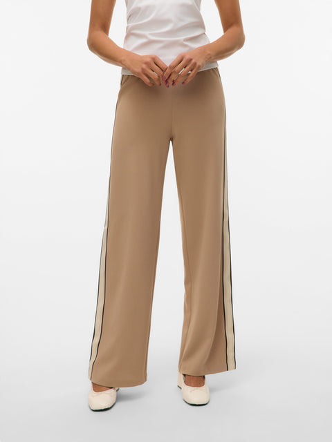 VERO MODA VMBERLIN wide panel pant in silver mink panel a1