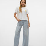 VERO MODA VMBERTA mette top box in snow white - Image 4