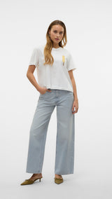 VERO MODA VMBERTA mette top box in snow white - Image 4