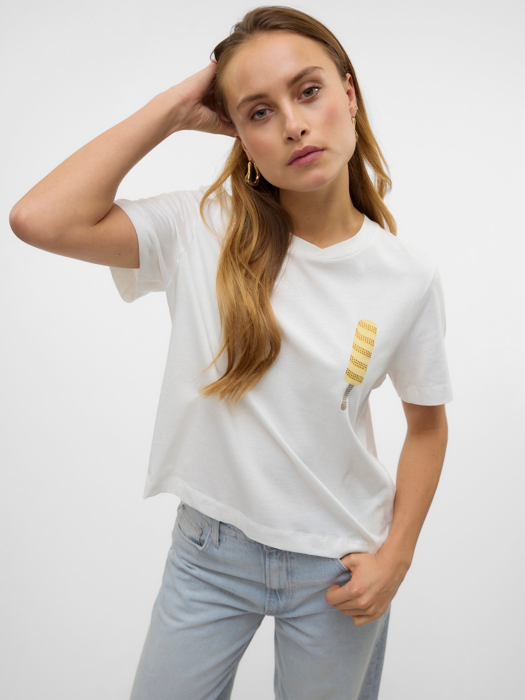 VERO MODA VMBERTA mette top box in snow white - Image 5