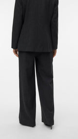 VERO MODA VMBESTIE wide dad pant in dark grey melange - Image 2