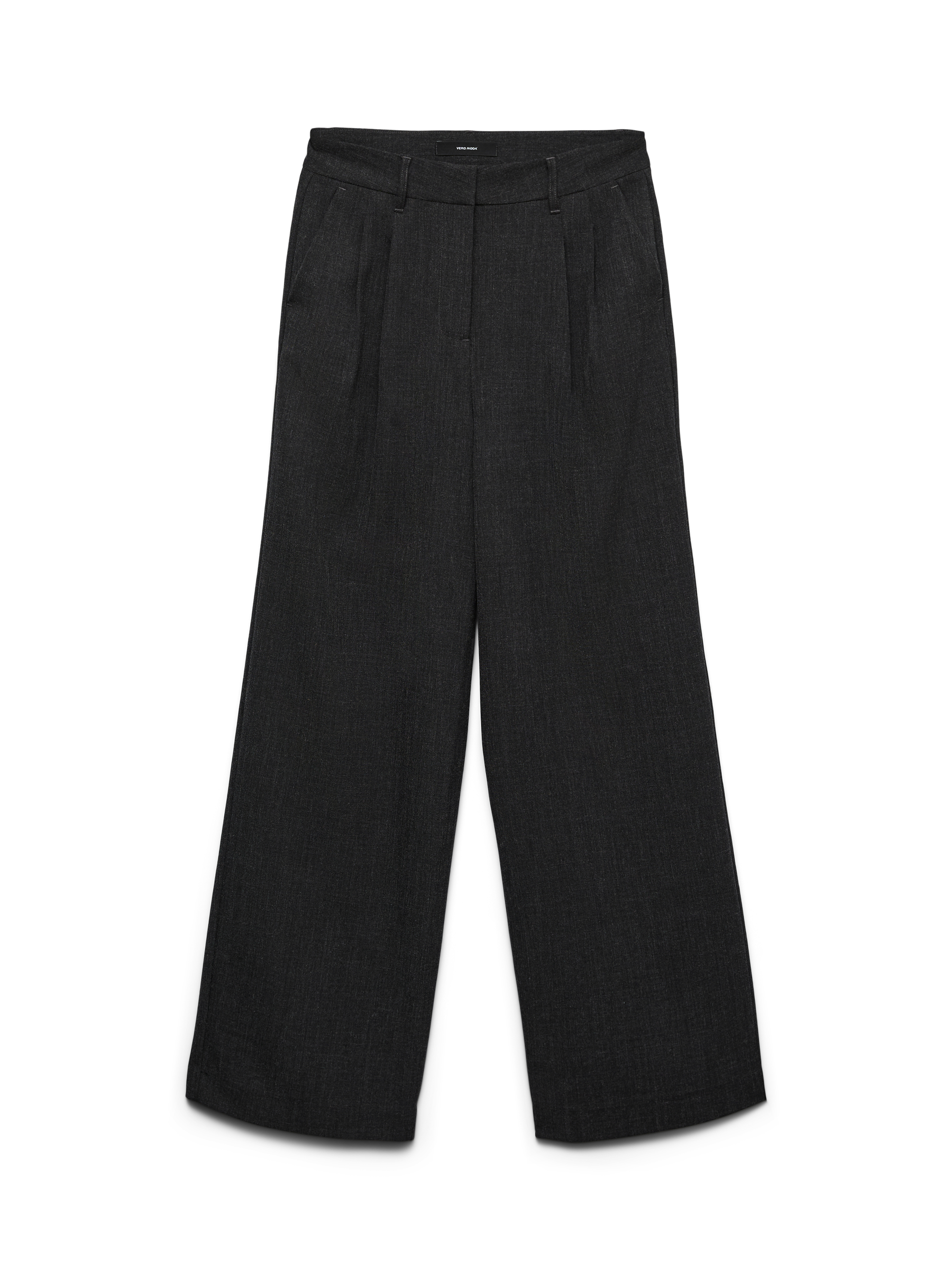 VERO MODA VMBESTIE wide dad pant in dark grey melange - Image 3