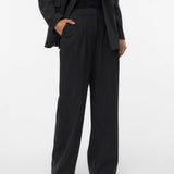 VERO MODA VMBESTIE wide dad pant in dark grey melange - Image 6