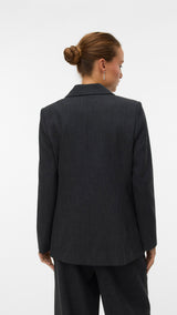VERO MODA VMBESTIE wide dad pant in dark grey melange - Image 7