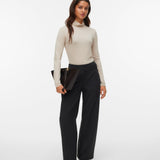 VERO MODA VMBESTIE wide strap pant in dark grey melange as offer sample - Image 1