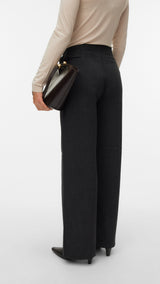 VERO MODA VMBESTIE wide strap pant in dark grey melange as offer sample - Image 2